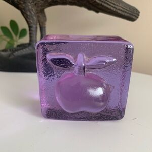 Purple Glass Block Paperweight